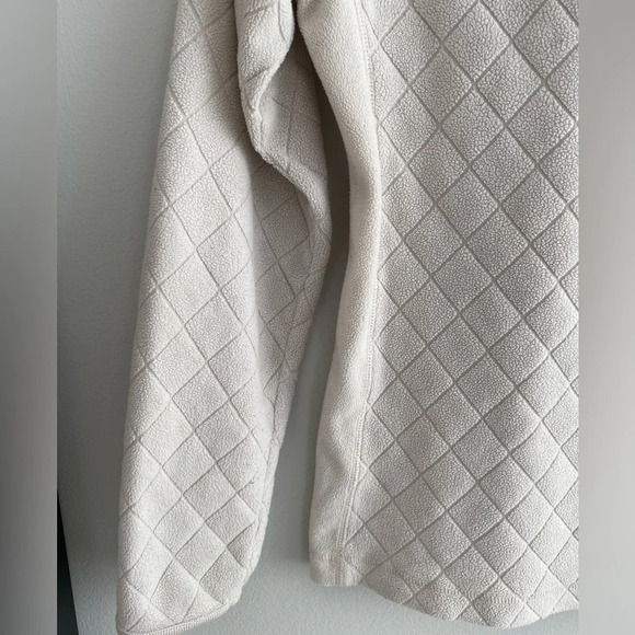 COLUMBIA Cream 1/4 Zip Fleece Diamond Patterned Sweater Size XS - Picture 9 of 14